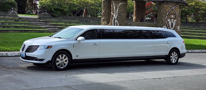White stretch limousine serving Bellingham