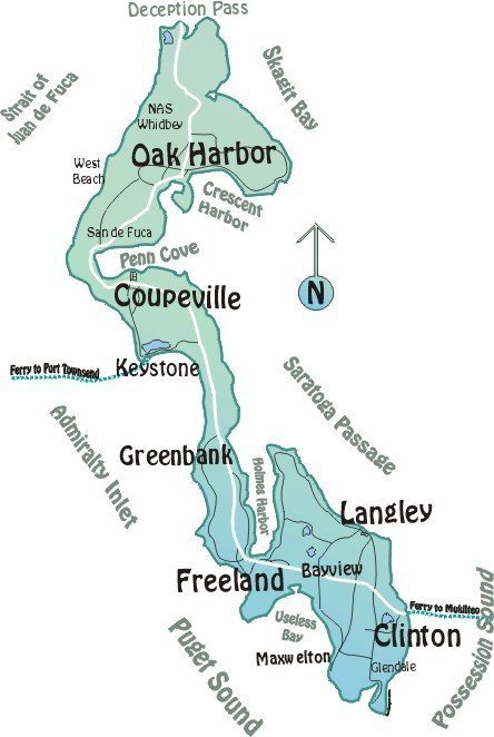 Map of Whidbey Island